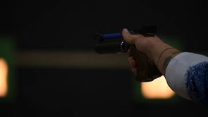 Air Force Warrior Games athletes compete in precision shooting (b roll)