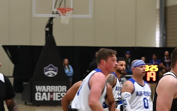 Air Force Warrior Games athletes compete in basketball (b roll)