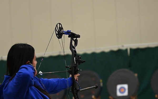 Air Force Warrior Games athletes compete in archery (b roll)