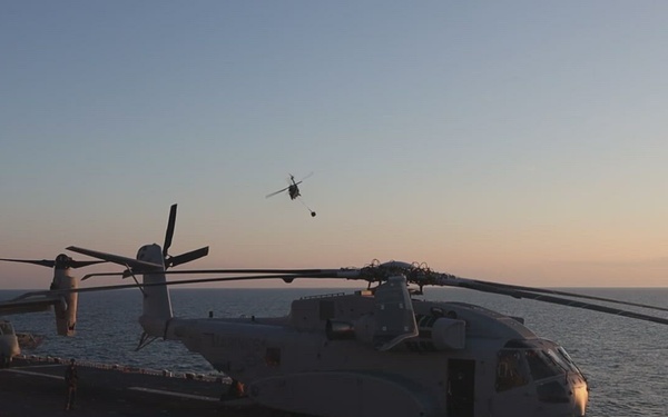 26th Marine Expeditionary Unit’s Type Commander’s Amphibious Training | HMH-461 and VMM-261conduct carrier qualifications aboard the USS Kearsarge