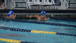 Air Force Warrior Games athletes compete in swimming (b roll)