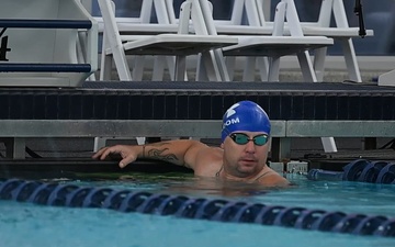 Air Force Warrior Games athletes compete in swimming (b roll)
