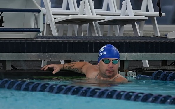 Air Force Warrior Games athletes compete in swimming (b roll)