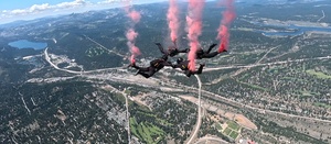 The U.S. Army Parachute Team parachutes into Truckee Tahoe Airshow