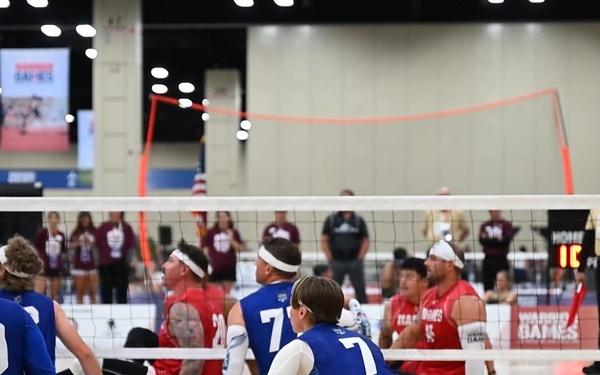 Air Force Warrior Games athletes compete in volleyball (b-roll)