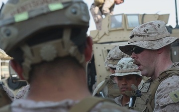U.S. Marines and Sailors Depart to a Position Area for Artillery