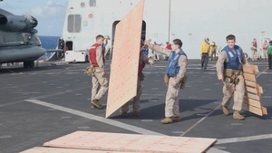 B-Roll: 11th MEU Marines and Sailors Conduct External Lift Training Aboard USS Portland