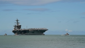 B-Roll: USS Theodore Roosevelt (CVN 71) arrives at Pearl Harbor in support of Exercise Rim of the Pacific 26