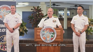 B-Roll: Vice Adm. Jeffrey T. Jablon speaks during RIMPAC 2026 opening press conference
