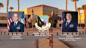412th Test Wing command team address Airmen at Commanders Call