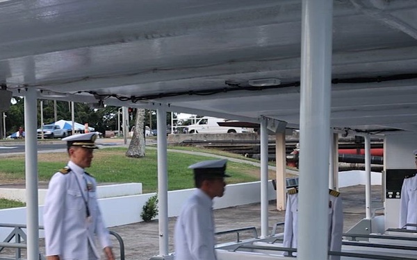 B-Roll: JMSDF conducts wreath-laying ceremony aboard USS Arizona Memorial