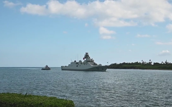 B-Roll: Mexican Navy Reformador-class frigate ARM Juarez (POLA 101) arrives at Pearl Harbor for RIMPAC 2026