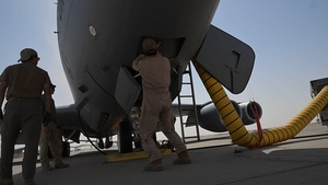 KC-135 refuels F-35As during security operations