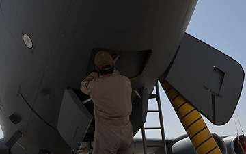 KC-135 refuels F-35As during security operations
