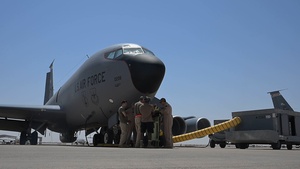 KC-135 supports security operations with F-35 aerial refueling
