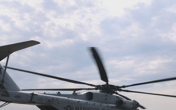 U.S. Marines flyover downtown Baltimore for Sail250 Maryland