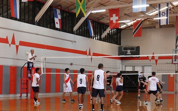 B-Roll: RIMPAC volleyball tournament: Peruvian Navy vs. Royal New Zealand Navy