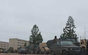 U.S. Marines conduct vehicle convoy insertion in Latvia