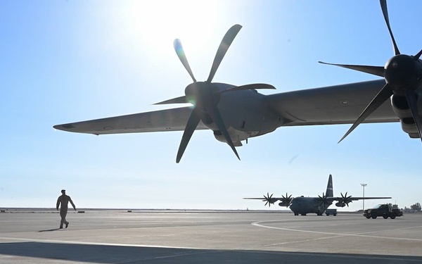 C-130J Super Hercules conducts cargo operations