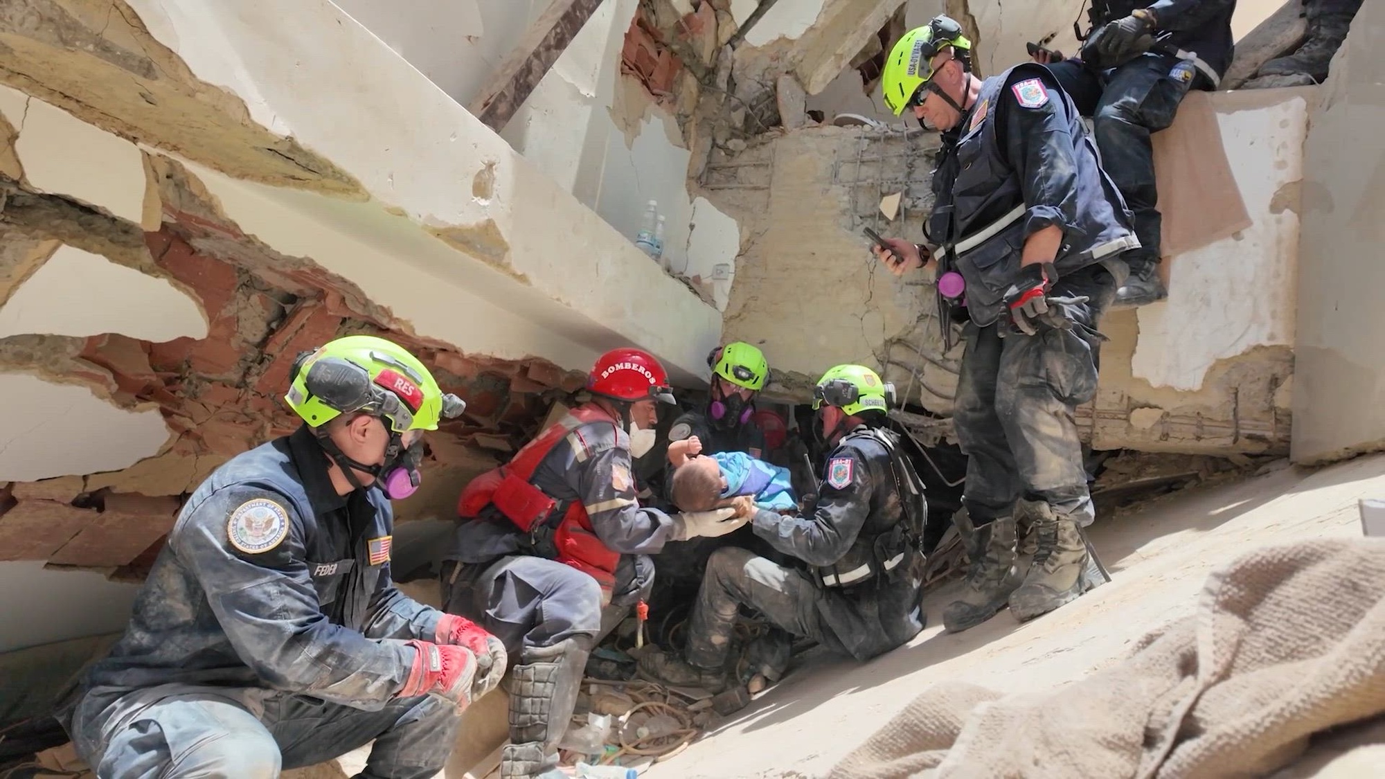 On June 27, a mother and her 14-month-old baby were rescued after eight hours of work in La Guaira, Venezuela, by USA-1 (Fairfax County Urban Search and Rescue) and contingent of Venezuelan firefighters.