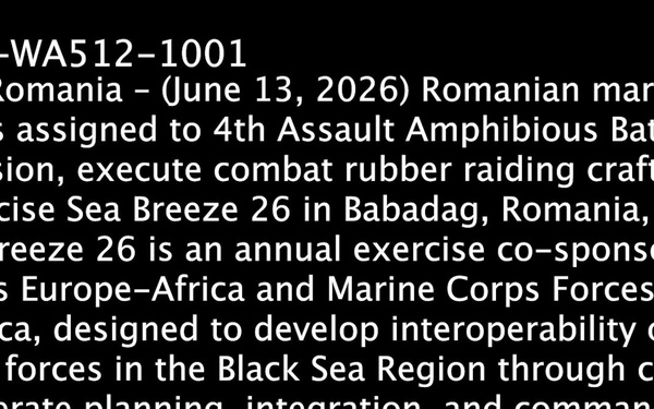 U.S. Marines and Romanian forces conduct combat rubber raiding craft operations in Romania