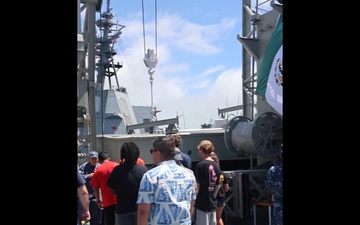 B-Roll: Naval vessels host tours for RIMPAC 26 "Open Ship Day" - Vertical