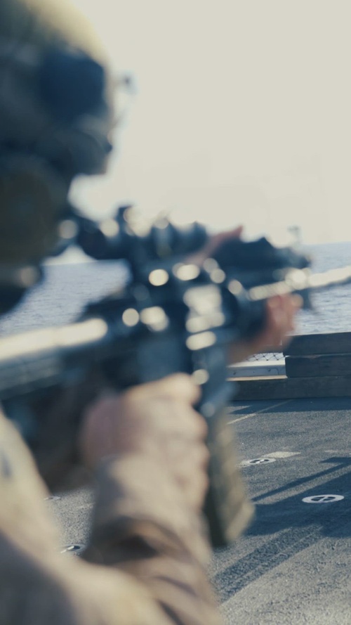 REEL: BLT 3/5 Marines Conduct Marksmanship Training Aboard USS Portland