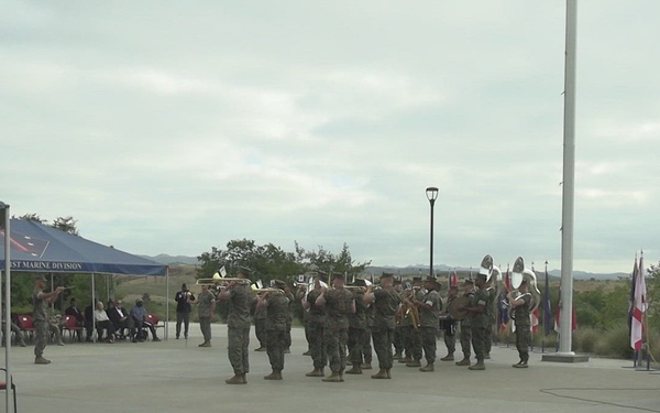 B-Roll: 1st Marine Division hosts morning colors ceremony