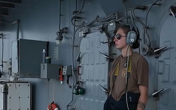 USS Tripoli Sailors Stand Lookout Watch