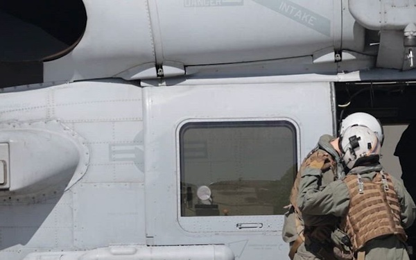 Helicopter Maritime Strike Squadron (HSM) 79, conduct interoperability flight operations with Juan Carlos I, (L61)