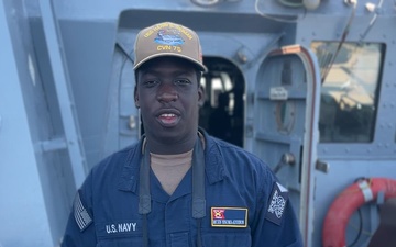 USS Farragut America 250 Greetings - MCSN Kojo Nnoma-Addison