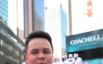 Coast Guard interviews service members at Times Square
