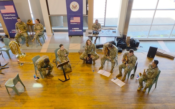 25th Infantry Division Band performs for students at Saint Joseph's Secondary School in Suva, Fiji,