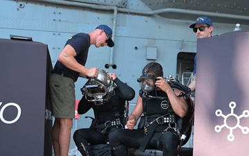 B-Roll: Coast Guard divers engage with with the public at Intrepid Pier 86 for Sail250
