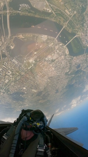 Salute to America 250 from the F-22 Demonstration Team cockpit