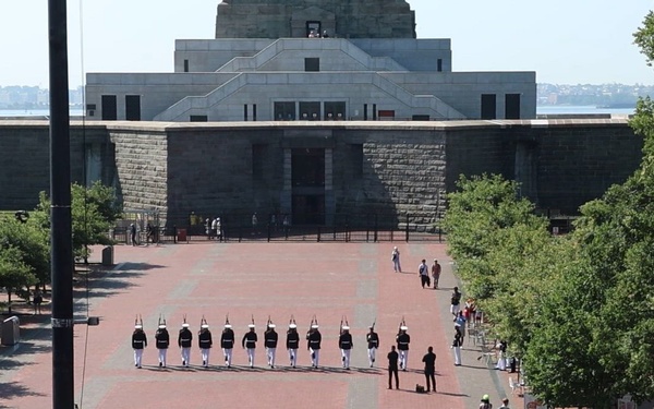U.S. Marine Corps Silent Drill Platoon Perform at Liberty Island