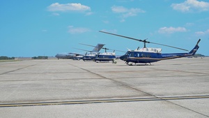 UH-1N Hueys from 1 HS take off for Freedom 250 Celebrations
