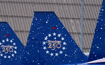 Aircraft from across the Joint Force take off from JBA for Freedom 250 flyover