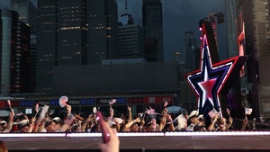 U.S. Marines and Sailors attend the Macy's 4th of July Fireworks Show