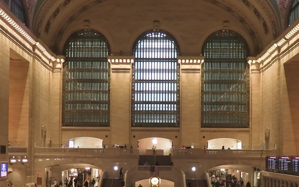 Silent Drill Platoon performs at Grand Central Terminal during INR 250