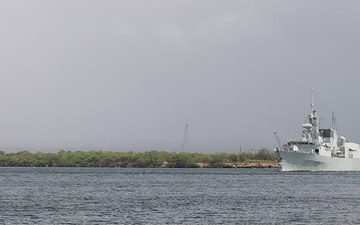 B-Roll: HMCS Regina departs Pearl Harbor during RIMPAC 2026