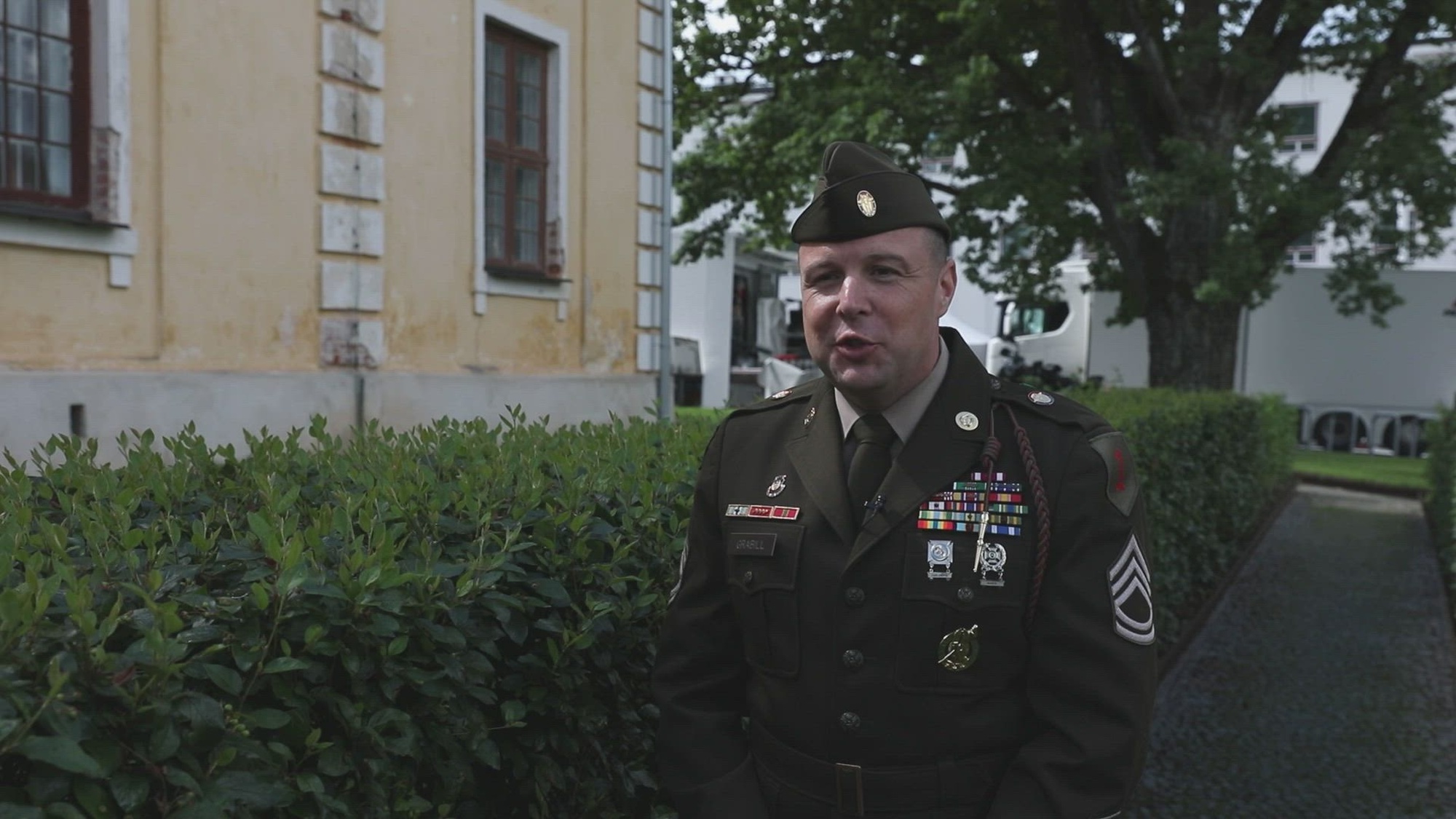U.S. Army Soldiers assigned to the 1st Infantry Division Band perform rock music for spectators during the South-Estonia Rally in Võru, Estonia, July 4, 2026. The performance brought together community members and visitors, highlighting the enduring partnership between the United States and Estonia through the universal language of music. V Corps is the U.S. Army's only forward-deployed corps, serving as the senior tactical headquarters for Army forces in Eastern Europe to deter conflict and provide combat-ready forces alongside our NATO Allies. V Corps is operationalizing and expanding the Eastern Flank Deterrence Initiative with Allies, rapidly integrating emerging technologies into training and tactical plans. (U.S. Army video by Sgt. Katherine Zimpfer, 196th Mobile Public Affairs Detachment)

Interview includes: Sgt. 1st Class Joseph Grabill, 1st Infantry Division Band