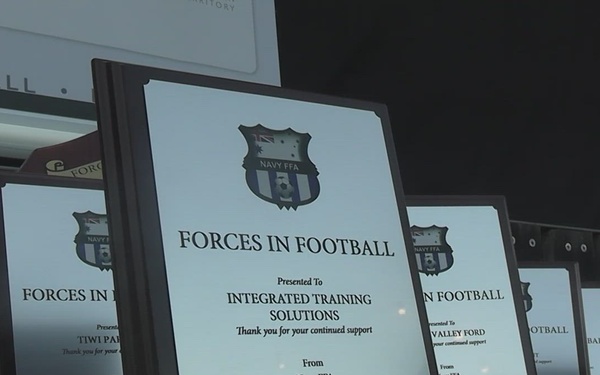 B-Roll: US Marines with MRF-D attend Forces Football 2026 welcome party