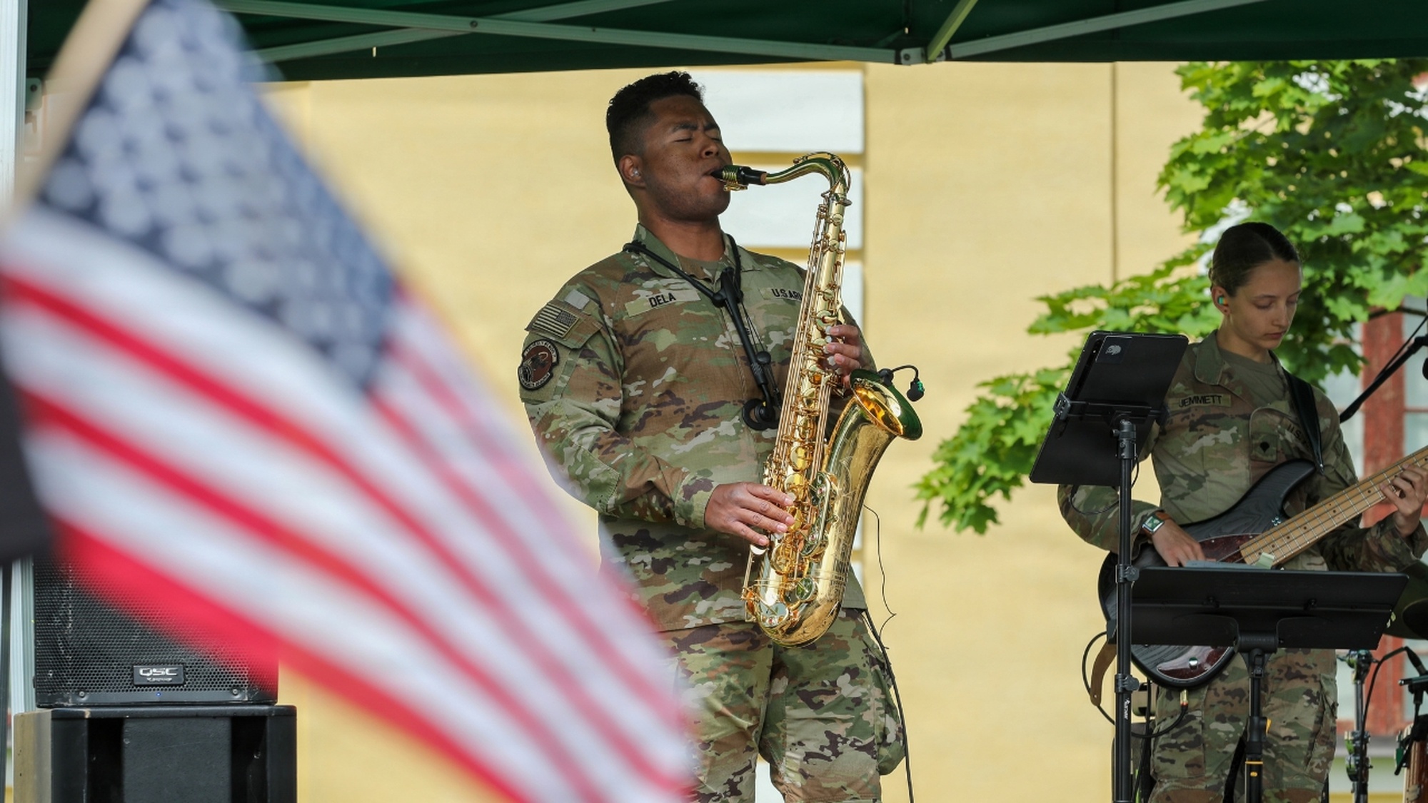U.S. Army Soldiers assigned to the 1st Infantry Division Band perform rock music for spectators during the South-Estonia Rally in Võru, Estonia, July 4, 2026. The performance brought together community members and visitors, highlighting the enduring partnership between the United States and Estonia through the universal language of music. V Corps is the U.S. Army's only forward-deployed corps, serving as the senior tactical headquarters for Army forces in Eastern Europe to deter conflict and provide combat-ready forces alongside our NATO Allies. V Corps is operationalizing and expanding the Eastern Flank Deterrence Initiative with Allies, rapidly integrating emerging technologies into training and tactical plans. (U.S. Army video by Sgt. Katherine Zimpfer, 196th Mobile Public Affairs Detachment)

Music is used with permissions and licensing rights from MotionArray.