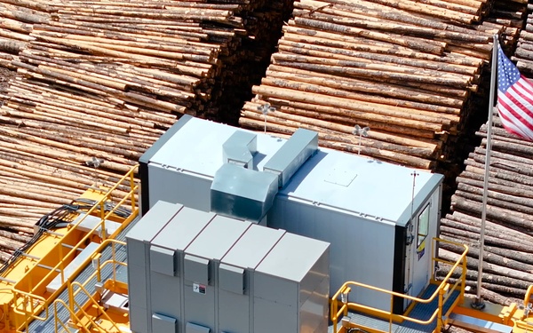 Aerial Video of Wood Mill Operations