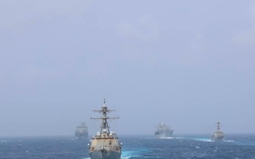 U.S. Navy Warships and Aircraft Transit Arabian Sea