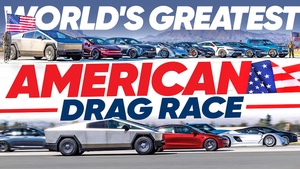 World’s Greatest American Drag Race Corvette ZR1X vs. Lucid Sapphire vs. Czinger 21C vs Mustang GTD