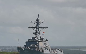 B-Roll: USS Wayne E. Meyer departs Pearl Harbor to begin RIMPAC 2026 sea phase