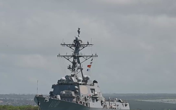 B-Roll: USS Wayne E. Meyer departs Pearl Harbor to begin RIMPAC 2026 sea phase