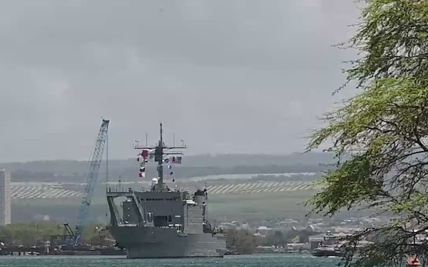 B-Roll: ARM Usumacinta departs Pearl Harbor to begin RIMPAC 2026 sea phase